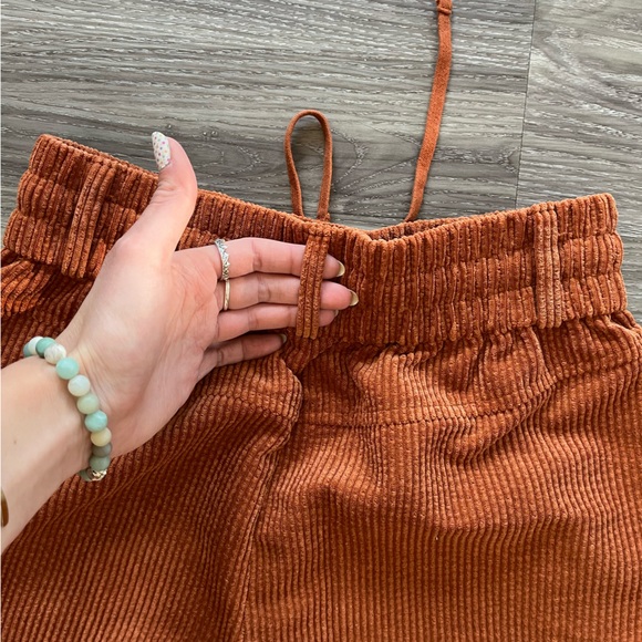 BDG Jessie Corduroy Pull On Pant - Rust Wide Leg Pants with Elastic Waistband - Picture 8 of 10